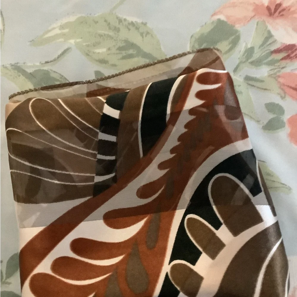 Fall silk scarf earth tones fall colors square nice gift idea brown beig…